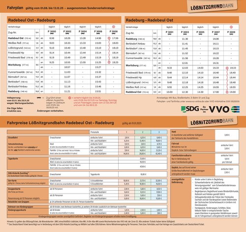 Fahrplan - Lößnitzgrundbahn